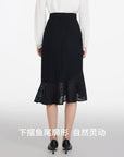 EP YAYING Elegant Fishtail Hem Midi Skirt