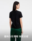 EP YAYING Fitted Round Neck Short-Sleeved T-Shirt