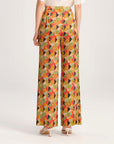 YAYING High-Waisted Print Flared Pants