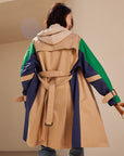 EP YAYING Two-tone Trench Coat