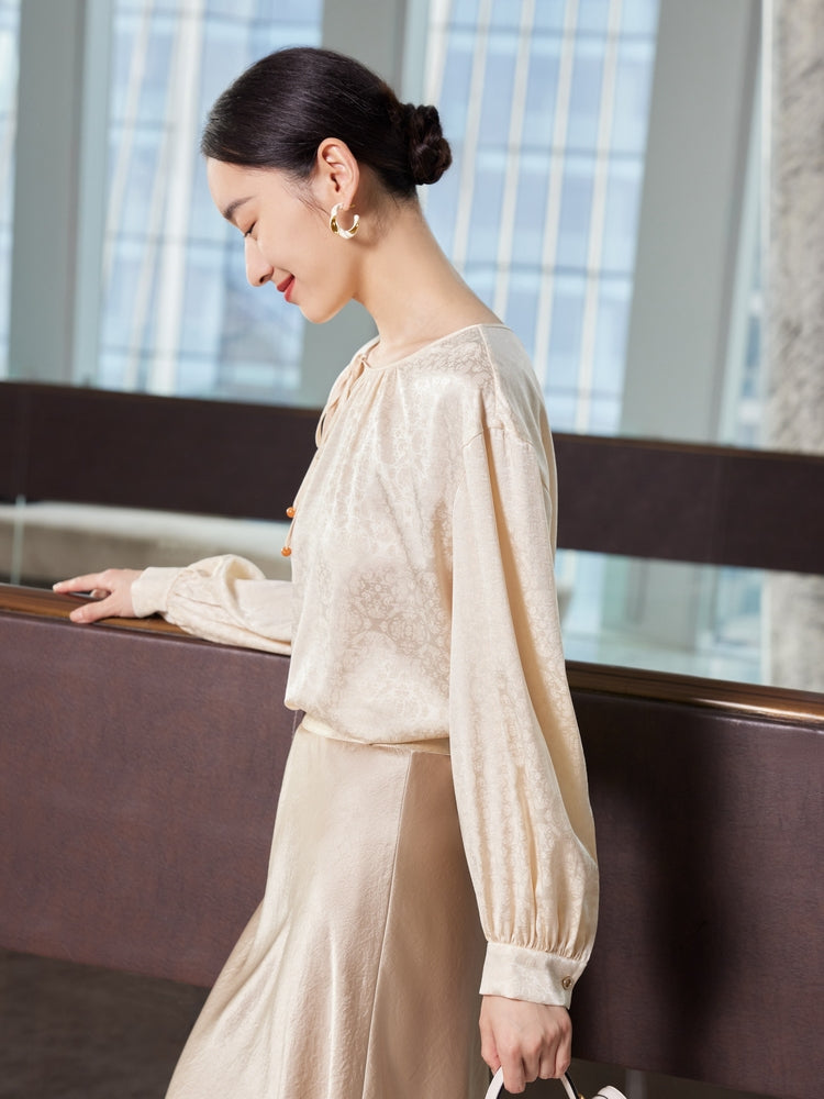 EP YAYING Chinese Style Silk T-Shirt