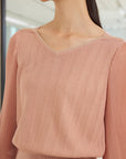 YAYING Puff Sleeves Knit Sweater