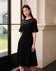 YAYING Black Detailed Waist Dress