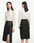 EP YAYING White Silk Blouse