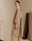 YAYING Crew-neck Ngari Cashmere Coat