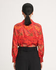 YAYING Chinese-style Printed Belted Blouse
