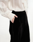 EP YAYING Velvet High-waisted Wide Leg Pants