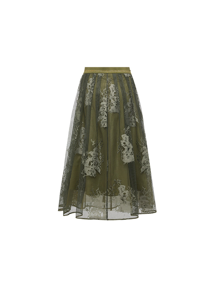 YAYING Mesh Midi Skirt