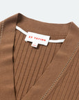 EP YAYING Texture Brown Knit Cardigan