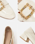 EP YAYING Double E Vine Diamond Buckle Loafers