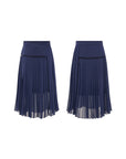 YAYING Blue Elegant Pleated Skirt