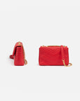 EP YAYING Peony Petal Stitched Handbag