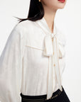 EP YAYING Lace-up Collar Shirt