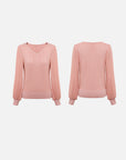YAYING Puff Sleeves Knit Sweater