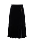 EP YAYING Velvet Mulberry Silk Midi Skirt