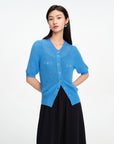 EP YAYING Short-seleves Knit Cardigan