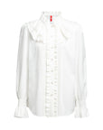 YAYING Ruffle-Collar Geometric Jacquard Blouse