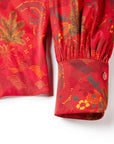 YAYING Chinese-style Printed Belted Blouse