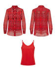 YAYING Red Silk Shirt