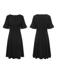 YAYING Black Detailed Waist Dress