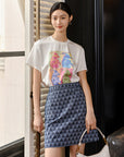 YAYING Minimalist Print Skirt