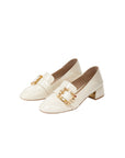EP YAYING Double E Vine Diamond Buckle Loafers