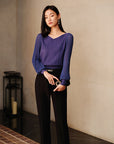 YAYING Puff Sleeves Knitted Shirt