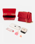 EP YAYING Peony Petal Stitched Handbag