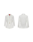 YAYING Ice Crack White Blazer
