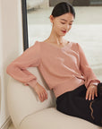 YAYING Puff Sleeves Knit Sweater