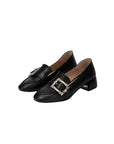 EP YAYING Double E Vine Diamond Buckle Loafers
