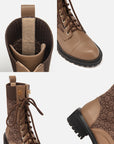 EP YAYING Knit Lace Up Ankle Boots