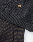 EP YAYING Wool Plaid Skirt