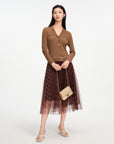 EP YAYING Wool Textures Black Knit Cardigan
