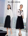 EP YAYING Black Mesh Skirt