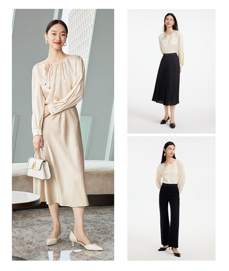 EP YAYING Chinese Style Silk T-Shirt