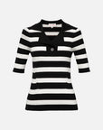 EP YAYING Slim-cut Striped Knit Top