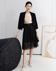 YAYING Triacetate Black Blazer