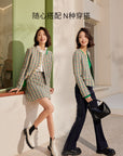 EP YAYING Houndstooth Pattern Tailored Blazer