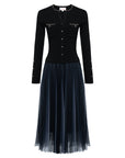 EP YAYING Mesh Pleated Dress with Fitted Tank