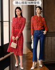 YAYING Red Silk Shirt