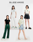 EP YAYING Fitted Round Neck Short-Sleeved T-Shirt
