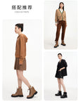 EP YAYING Leather Platform Lace Up Boots