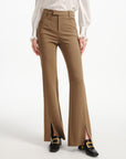 EP YAYING Fine Knitted Front Slits Pants