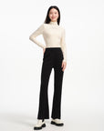 EP YAYING Straight-leg Black Knitted Skirt