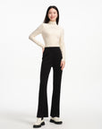 EP YAYING Straight-leg Black Knitted Skirt
