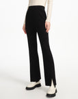 EP YAYING Straight-leg Black Knitted Skirt