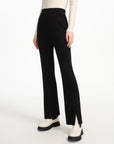 EP YAYING Straight-leg Black Knitted Skirt