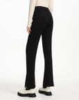 EP YAYING Straight-leg Black Knitted Skirt