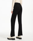 EP YAYING Straight-leg Black Knitted Skirt